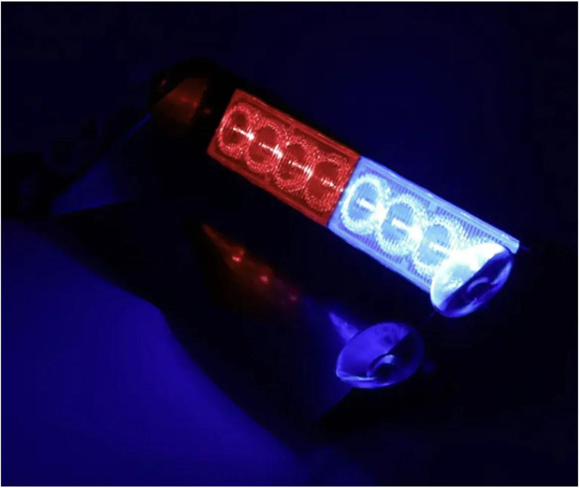 Front Windshield Shovel with 8-LED Red & Blue Flashing Lights